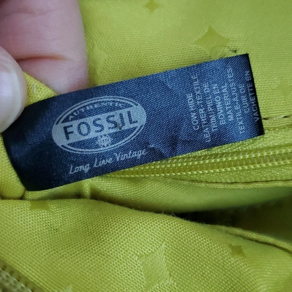 Fossil Y2K yellow vintage tote bag
